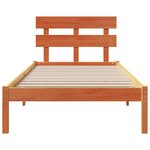vidaXL Cadre de lit avec tête de lit marron ciré 90x190 cm en bois massif de pin