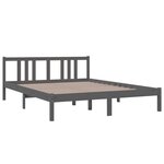 vidaXL Cadre de lit sans matelas gris bois massif 150x200 cm