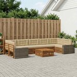 vidaXL Ensemble de canapés d'extérieur 8 Pièces Naturel et Beige