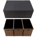 Tectake Salon de jardin NEW YORK 10 places avec 2 sets de housses + housse de protection, variante 2 - noir/marron