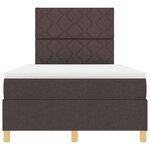 vidaXL Lit à ressort LED avec matelas Marron foncé 120 x 200 cm tissu