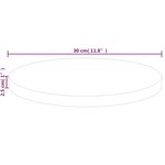 vidaXL Dessus de table rond Ø30x2 5 cm Bois de chêne massif non traité