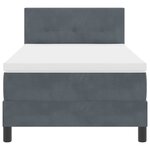 Lit box spring vidaXL avec matelas Gris foncé 90x200 cm Velours