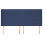 vidaXL Tête de lit avec oreilles Bleu 203x16x118/128 cm Tissu