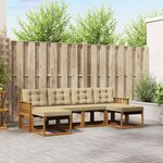 vidaXL Ensemble de canapés d'extérieur 6 Pièces Naturel et Beige