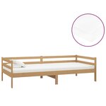 vidaXL Lit de repos et matelas 90x200cm Marron miel Bois de pin massif