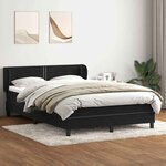 vidaXL Sommier à lattes de lit avec matelas noir 140x210 cm velours