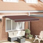vidaXL Auvent Rétractable Marron 250 x 200 cm Polyester et Aluminium