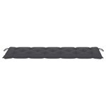 vidaXL Banc de jardin avec coussin anthracite 175 cm Teck massif