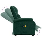 vidaXL Fauteuil électrique de massage Vert foncé velours