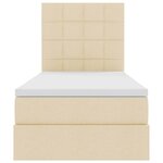 vidaXL Lit avec rangement et LED avec LED Crème 90 x 190 cm Polyester