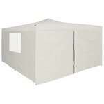 vidaXL Belvédère pliable avec 4 parois 5x5 m Crème