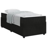 vidaXL Cadre de lit avec matelas Noir 90 x 200 cm tissu