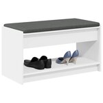 vidaXL Banc d'entrée Blanc 83 x 38 x 45 cm Bois Ingénierie et Tissu