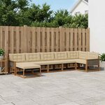 vidaXL Ensemble de canapés d'extérieur 7 Pièces Naturel et Beige