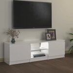 vidaXL Meuble TV avec lumières LED blanc brillant 120x30x35 5 cm