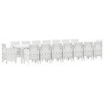 vidaXL Ensemble de salle à manger de jardin 17 Pièces Blanc Large