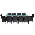 vidaXL Ensemble à manger d'extérieur 11 Pièces coussins résine tressée