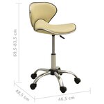vidaXL Chaise de bureau Crème Similicuir