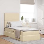 vidaXL Lit avec rangement et matelas Crème 90 x 200 cm Polyester