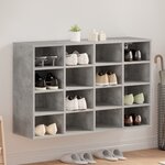 vidaXL Cabinet à chaussures Gris béton 103x30x51 cm Bois d'ingénierie