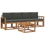 vidaXL Ensemble de canapés d'extérieur 5 Pièces Naturel et Anthracite