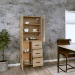 Vidaxl buffet haut chêne sonoma 69 5x34x180 cm bois d'ingénierie