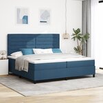 vidaXL Lit à ressorts avec Matelas Bleu 200x200 cm Tissu