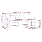 vidaXL Canapé à 3 places avec repose-pieds Gris clair 180 cm Velours