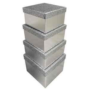 Set de Boîtes cadeaux 'Pailleté argent' 4 pièces CLAIREFONTAINE