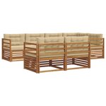 vidaXL Ensemble de canapés d'extérieur 7 pc Naturel et Beige