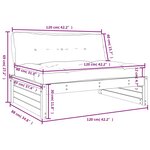 vidaXL Canapé central 120x80 cm gris bois de pin massif