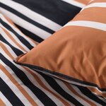 Parure de lit 240 x 220 cm -Orange  Noir et Blanc