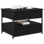 vidaXL Table basse Chêne noir 70 x 50 x 54.5 cm Bois d'ingénierie
