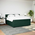 vidaXL Sommier à lattes de lit et matelas Vert foncé 180x200cm Velours