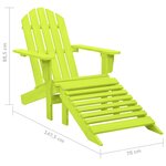 vidaXL Chaise de jardin Adirondack avec pouf bois de sapin solide vert