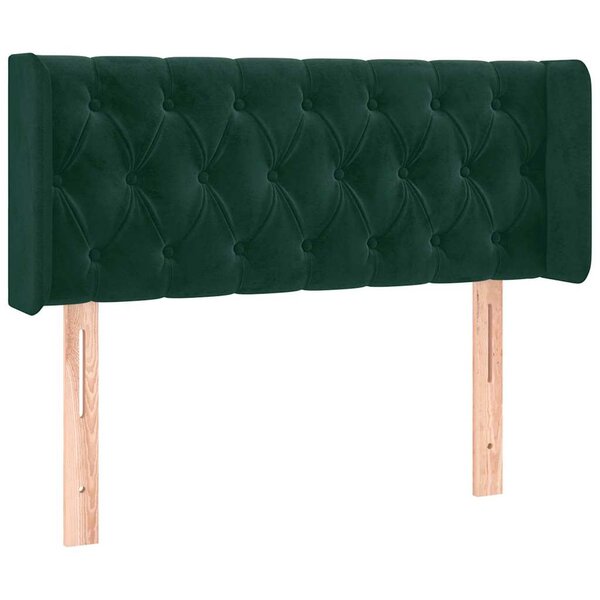 vidaXL Tête de lit avec oreilles Vert foncé 103x16x78/88 cm Velours
