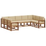 vidaXL Ensemble de canapés d'extérieur 9 pc Naturel et Beige