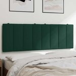 vidaXL Coussin de tête de lit Hanko vert foncé 140 cm velours