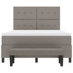 vidaXL Lit à ressorts avec tête de lit Taupe 160 x 200 cm tissu