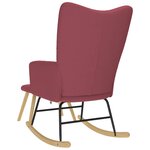 vidaXL Chaise à bascule avec repose-pied Rouge bordeaux Tissu