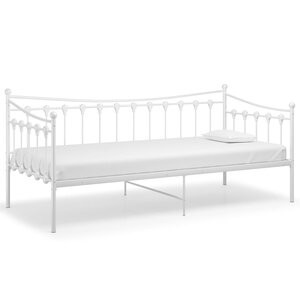 vidaXL Cadre de canapé-lit sans matelas blanc métal 90x200 cm