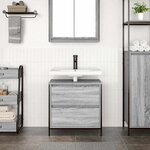 vidaXL Meuble de salle de bain avec lavabo et tiroirs 60x34 5x60 cm