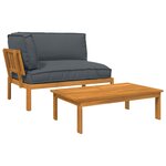 vidaXL Ensemble de Canapés Uni 2 Pièces Anthracite Bois d'Acacia Massif