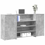 vidaXL Bureau de réception gris béton 200x50x103 5cm bois d'ingénierie