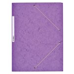 Chemise Carte Lustée 24 x 32 cm à rabats avec élastique et étiquette de dos Mauve COUTAL