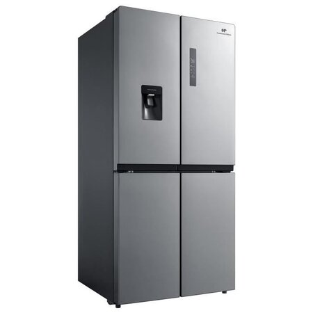 CONTINENTAL EDISON CERANF544DDIX - Réfrigérateur multi portes - 467 L (327L + 140 L) - No frost - A+ - L 83,3 x H 177,5 cm - Inox
