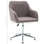 vidaXL Chaises pivotantes à manger lot de 2 taupe tissu
