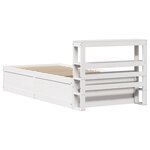 vidaXL Cadre de lit avec tête de lit blanc 90x200cm bois de pin massif