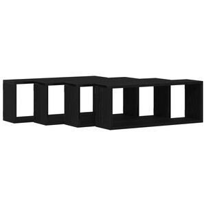 vidaXL Étagères murales avec étagère 4 Pièces Chêne noir 60 x 15 x 23 cm
